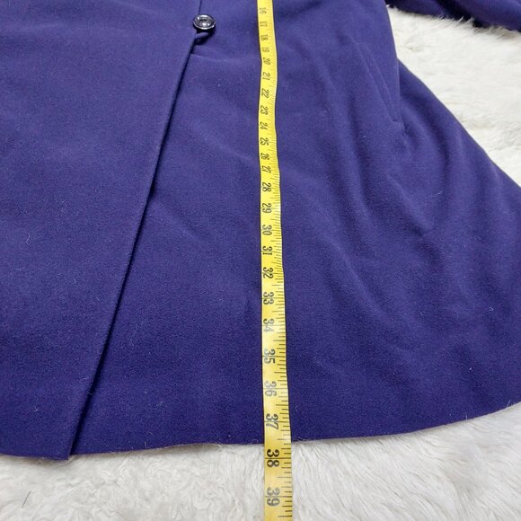 VTG Anna Collection Coat Women's Purple Australia Lamwool Blend Fox Fur Collar L - Picture 6 of 12